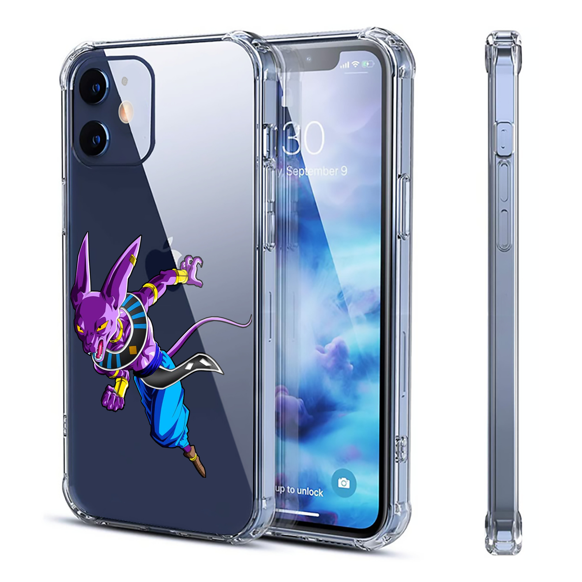 （画像用） ドラゴンボール ビルス 破壊神ビルス DRAGON BALL Beerus Birusu 【iPhone 12シリーズ対応】透明スマホケース（クリアソフトケース）